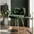 Designová jídelní židle Ilary Mini bouclé zelená