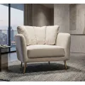Designové křeslo Kiev krémové/zlaté