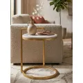 Odkládací stolek Round Marble zlatý