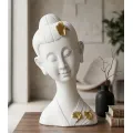 Dekorace na stůl Buddha A 21 cm bílá/zlatá