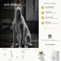 Dekorativní soška Dog 33 cm bílá