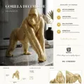 Dekorativní soška Gorilla Side zlatá