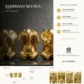 Sada 3 ks dekorativních figurek Elephant zlatá