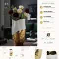 Váza Lux 35 cm zlatá/bílá