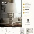 Stolní lampa Glam Carv 56 cm bílo-zlatá