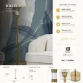 Stojací lampa Whity 160 cm bílá/zlatá