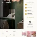 Stojací lampa Palm 160 cm růžová/zlatá