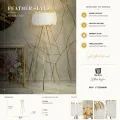 Stojací lampa Feather 147 cm bílá/zlatá