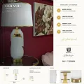 Stolní lampa Ceramic 70 cm bílo-zlatá