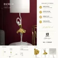 Stolní lampa Dancer 64 cm bílo-zlatá