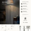 Stojací lampa Silvery 164 cm stříbrná