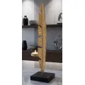Kovový svícen Leaf Glam 34 cm zlatý