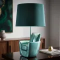 Stolní lampa Midcentury 43 cm tyrkysová