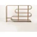 Designový konzolový stolek Stilig ST962 122 cm hnědý/zlatý