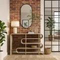 Designový konzolový stolek Stilig ST962 122 cm hnědý/zlatý