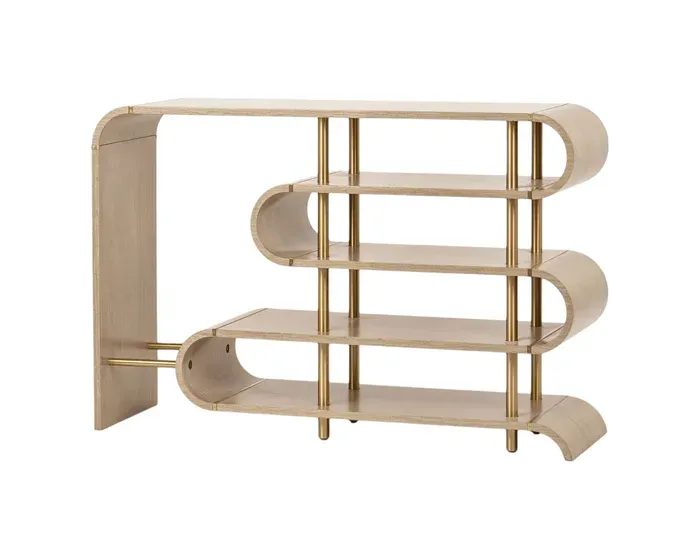 Designový konzolový stolek Stilig ST962 122 cm hnědý/zlatý