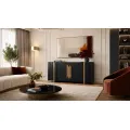 Komoda Stilig ST023B 160 cm černá/zlatá