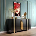 Komoda Stilig ST023B 160 cm černá/zlatá