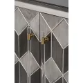 Komoda Stilig ST504 152 cm z masivu šedá/zlatá
