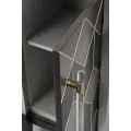 Komoda Stilig ST504 152 cm z masivu šedá/zlatá