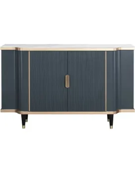Komoda Stilig ST317 150 cm šedomodrá/zlatá
