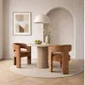 Designové čalouněné jídelní křeslo Leith skořicové