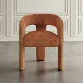 Designové čalouněné jídelní křeslo Leith skořicové