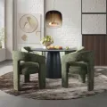 Designové čalouněné jídelní křeslo Leith olivové