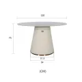 Jídelní stůl Modig 120 cm eko kůže ecru/mramor