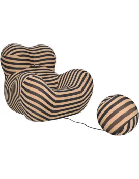Designové křeslo Nua s podnožkou béžové/černé
