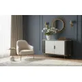 Komoda Stilig ST906 150 cm grafit/krémová/zlatá