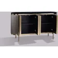 Komoda Stilig ST384 160 cm černý mramor/grafit/zlatá