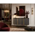 Komoda Stilig ST384 160 cm černý mramor/grafit/zlatá