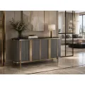 Komoda Stilig ST384 160 cm černý mramor/grafit/zlatá