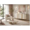 Komoda Stilig ST384 160 cm mramor/ecru/zlatá