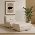 Designové křeslo Nua samet béžové