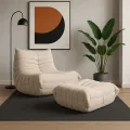 Designové křeslo Nua samet béžové