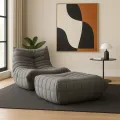 Designové křeslo Nua samet šedé