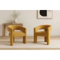Designové čalouněné jídelní křeslo Leith zlatooranžové