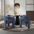 Designové čalouněné jídelní křeslo Leith tmavě modré