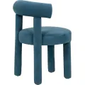 Designová čalouněná jídelní židle Leith velur modrá