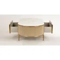Konferenční stolek Stilig ST907 122 cm zlatý/slonovinový