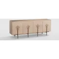 Komoda Stilig ST307 180 cm dub bílý/zlatá