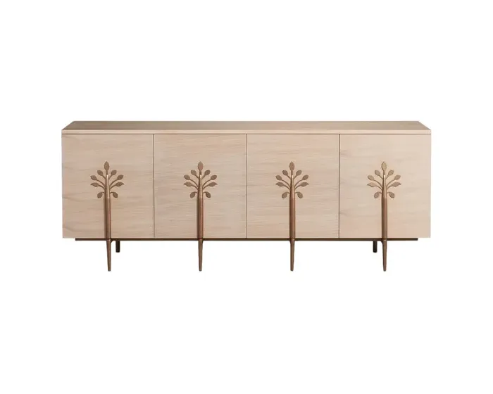 Komoda Stilig ST307 180 cm dub bílý/zlatá