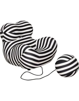 Designové křeslo Nua s podnožkou bílé/černé