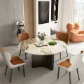 Designové křeslo Nua s podnožkou béžové/červené