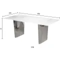 Jídelní stůl Modig 200 cm stříbrný/mramor