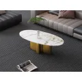 Konferenční stolek Modig 130 cm zlatý/mramor