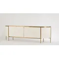 TV stolek Stilig ST120 200 cm ecru/zlatý/mramor