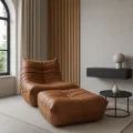 Designové křeslo Nua ekokůže hnědé